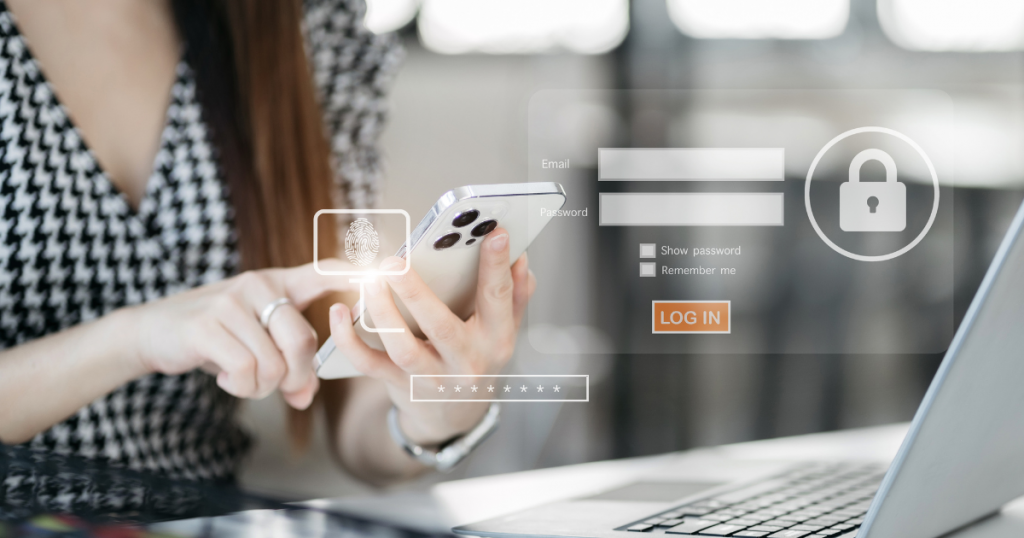 Girl set up a multifactor authentication