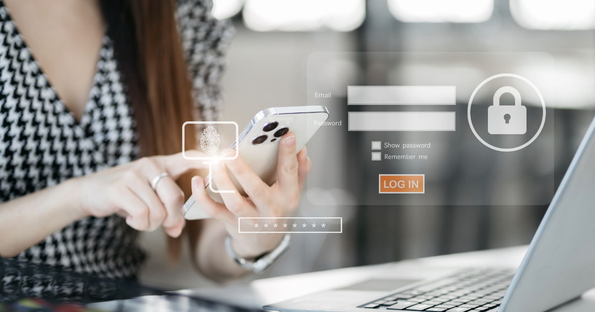Girl set up a multifactor authentication